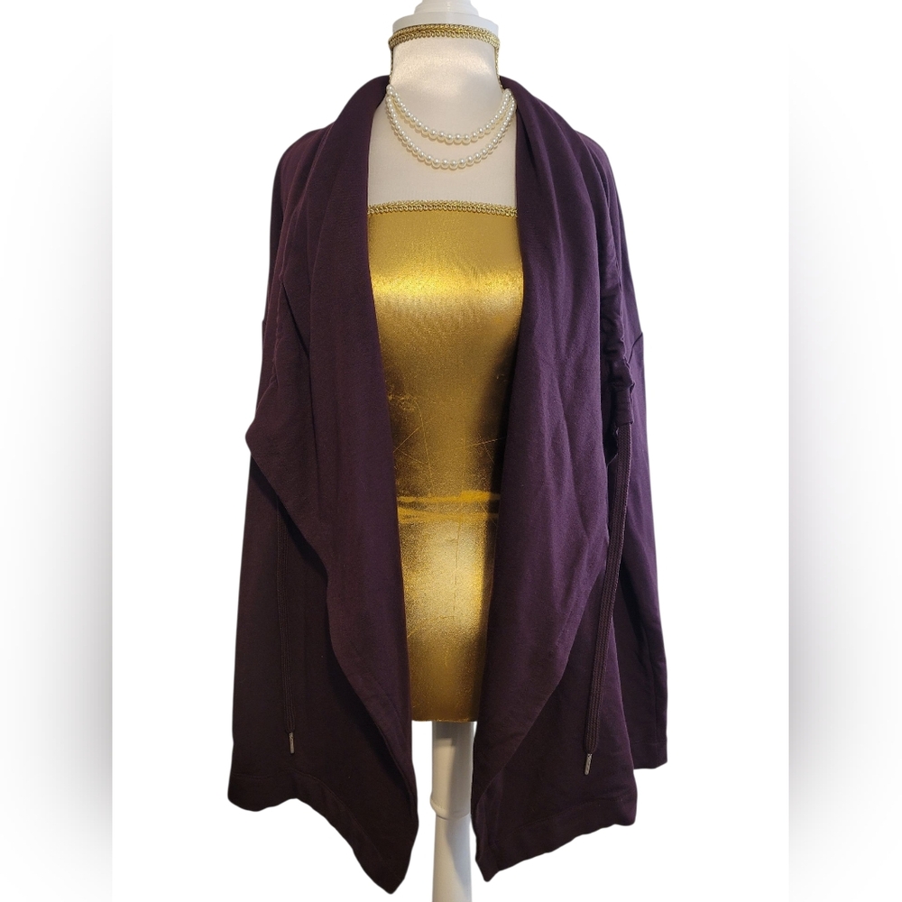 J. Jill Fit Deep Purple Drapey Open Cardigan